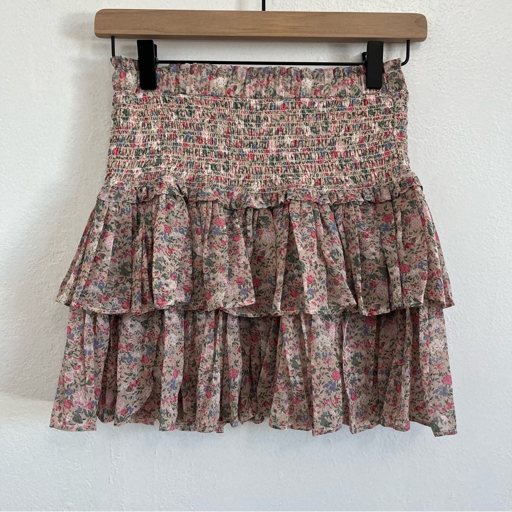 Reset by Jane Mini Floral Ruffle Tiered Skirt